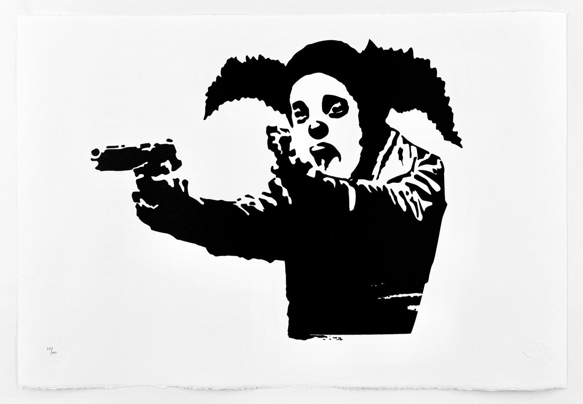純正人気Banksy x Post Modern Vandal COA バンクシー ルイーズ ミッシェル ハート 浮き輪 少女 シルクスクリーン