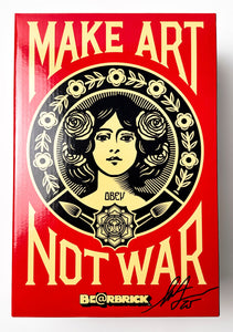 BEARBRICK Shepard Fairey Make Art Not War (SIGNED) 400% + 100% Box Set Vinyl Figure Shepard Fairey