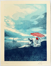 Load image into Gallery viewer, Bliss At The Cliff&#39;s Edge Letterpress Print Shepard Fairey
