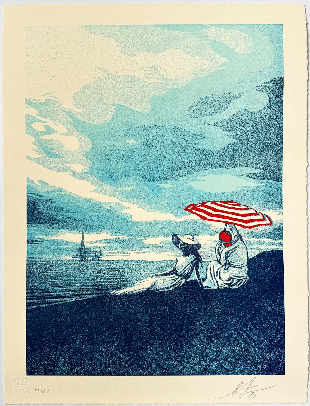 Bliss At The Cliff's Edge Letterpress Print Shepard Fairey