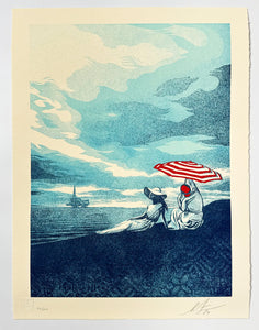 Bliss At The Cliff's Edge Letterpress Print Shepard Fairey