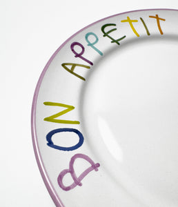 'Bon Apetit' Hand Painted Ceramic Plate Ceramic CB Hoyo