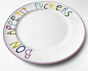 'Bon Apetit' Hand Painted Ceramic Plate Ceramic CB Hoyo