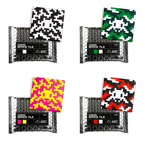 Camo Space Tiles Complete Set (All 4 Variants) Sculpture Invader