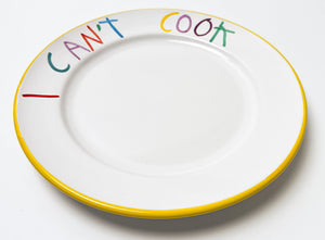 'Can't Cook' Hand Painted Ceramic Plate Ceramic CB Hoyo