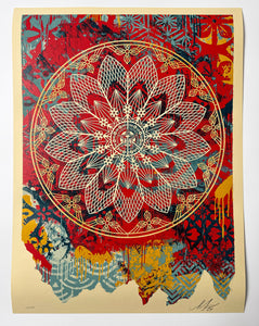 Collage Peace Mandala (Red) Print Shepard Fairey