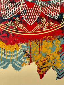 Collage Peace Mandala (Red) Print Shepard Fairey