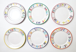 Complete Set of 6 Hand Painted Ceramic Plates Ceramic CB Hoyo