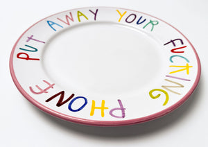 'Fcking Phone' Hand Painted Ceramic Plate Ceramic CB Hoyo