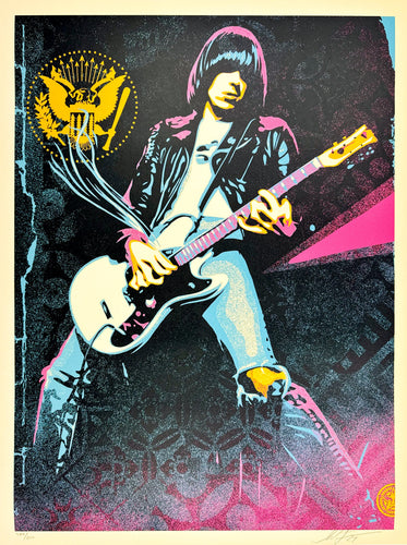 Johnny Ramone Smokin' Strings Print Shepard Fairey