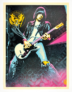 Johnny Ramone Smokin' Strings Print Shepard Fairey