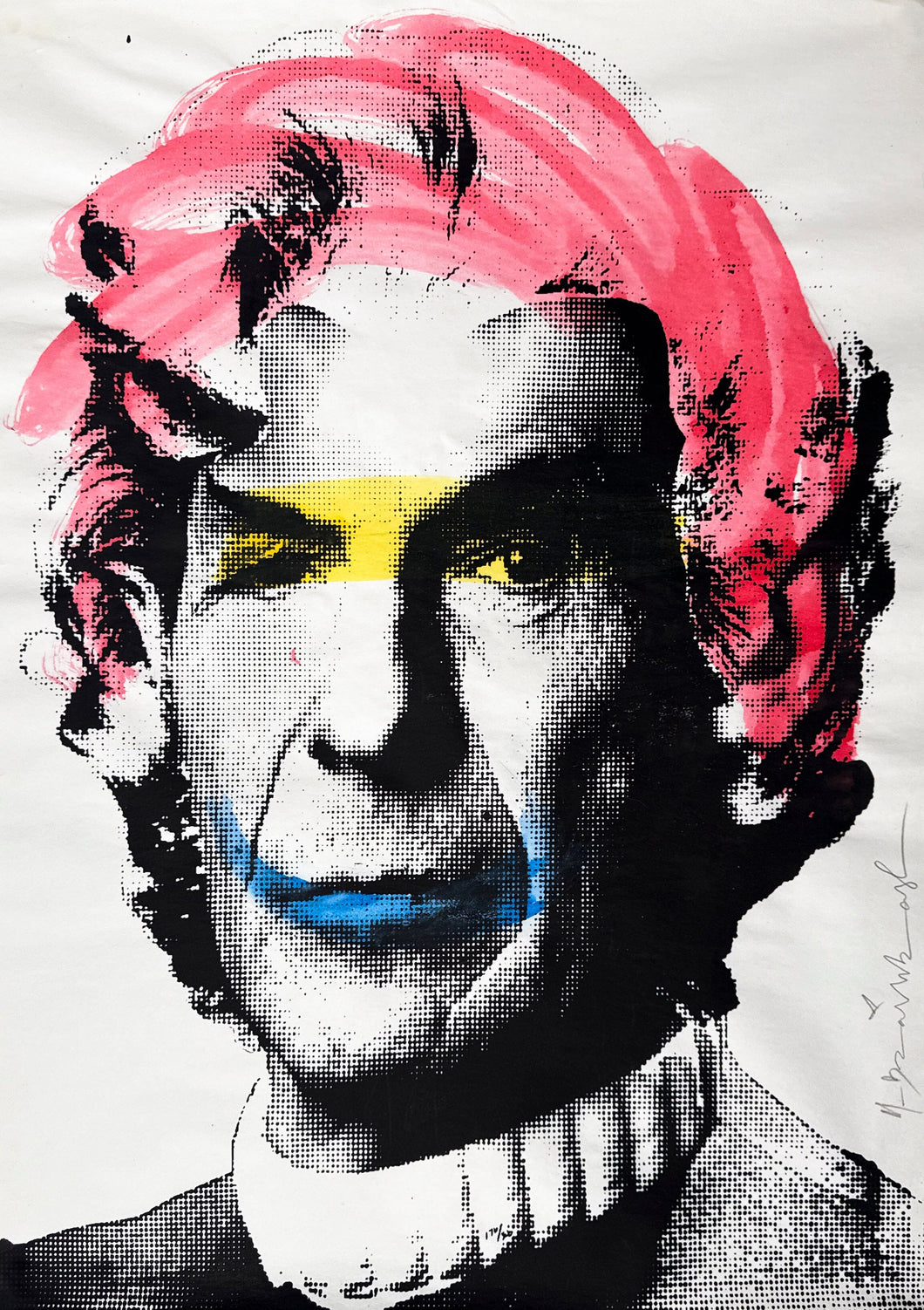 Leonard Nimoy Paster (Pink Hair) (Signed) Print - Hand Embellished Mr. Brainwash