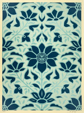 Load image into Gallery viewer, Obey Deco Floral Pattern (Blue) Print Shepard Fairey
