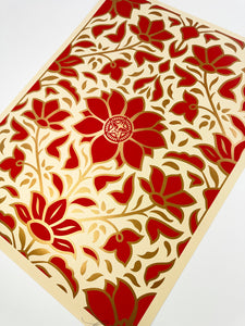 Obey Deco Floral Pattern (Red) Print Shepard Fairey