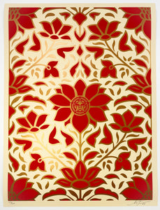 Obey Deco Floral Pattern (Red) Print Shepard Fairey