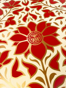 Obey Deco Floral Pattern (Red) Print Shepard Fairey