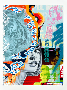 The Asian Tiger V2 (Hand-finished) Print - Hand Embellished Tristan Eaton