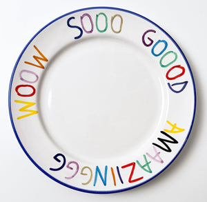 'Woow' Hand Painted Ceramic Plate Ceramic CB Hoyo