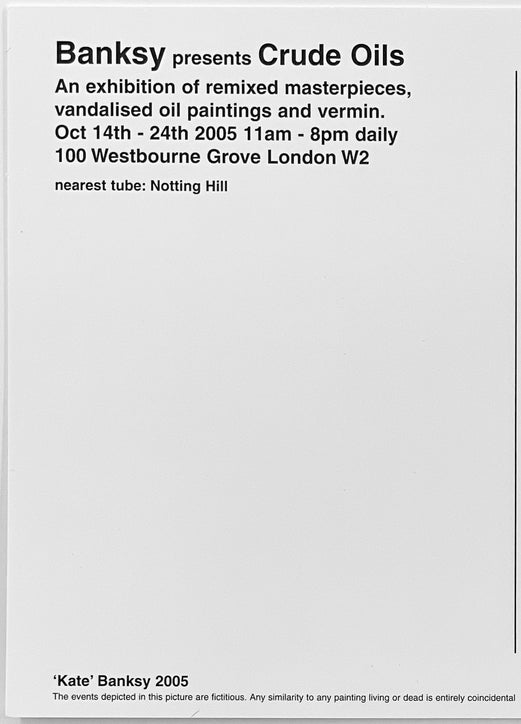 'Kate Moss' Crude Oils Invitation Postcard Postcard Banksy